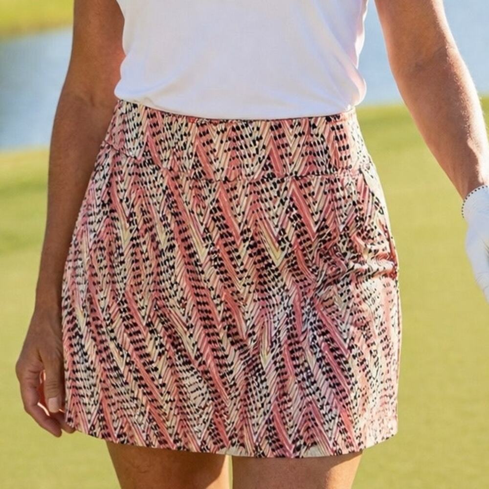 Kate Lord Orange Black Yellow Golf Tennis Skort Medium